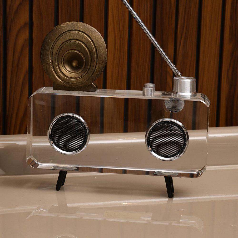 Nordic Soundbox Decor Object | Premium Designer Crystal Accent Showpiece for Home Decor