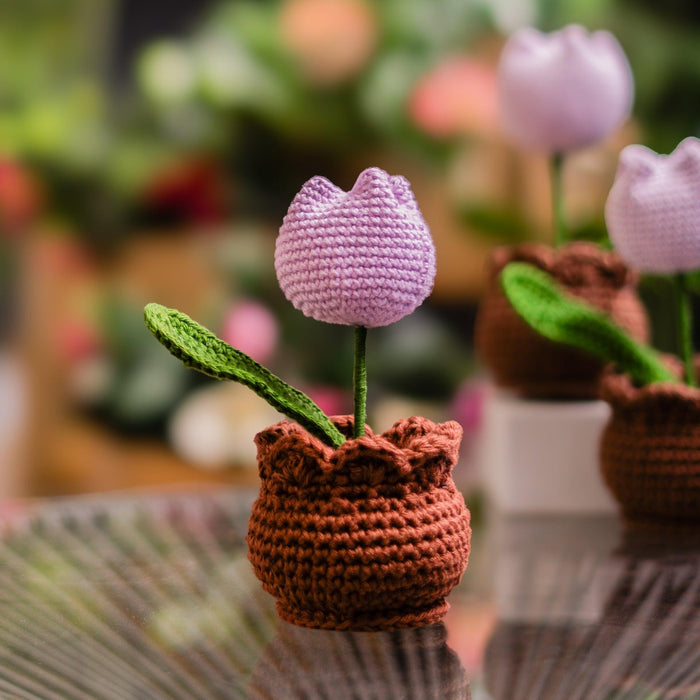 Crochet Tulip Pot & Home Decor Masterpieces | Showpiece Items for Shelves Decor