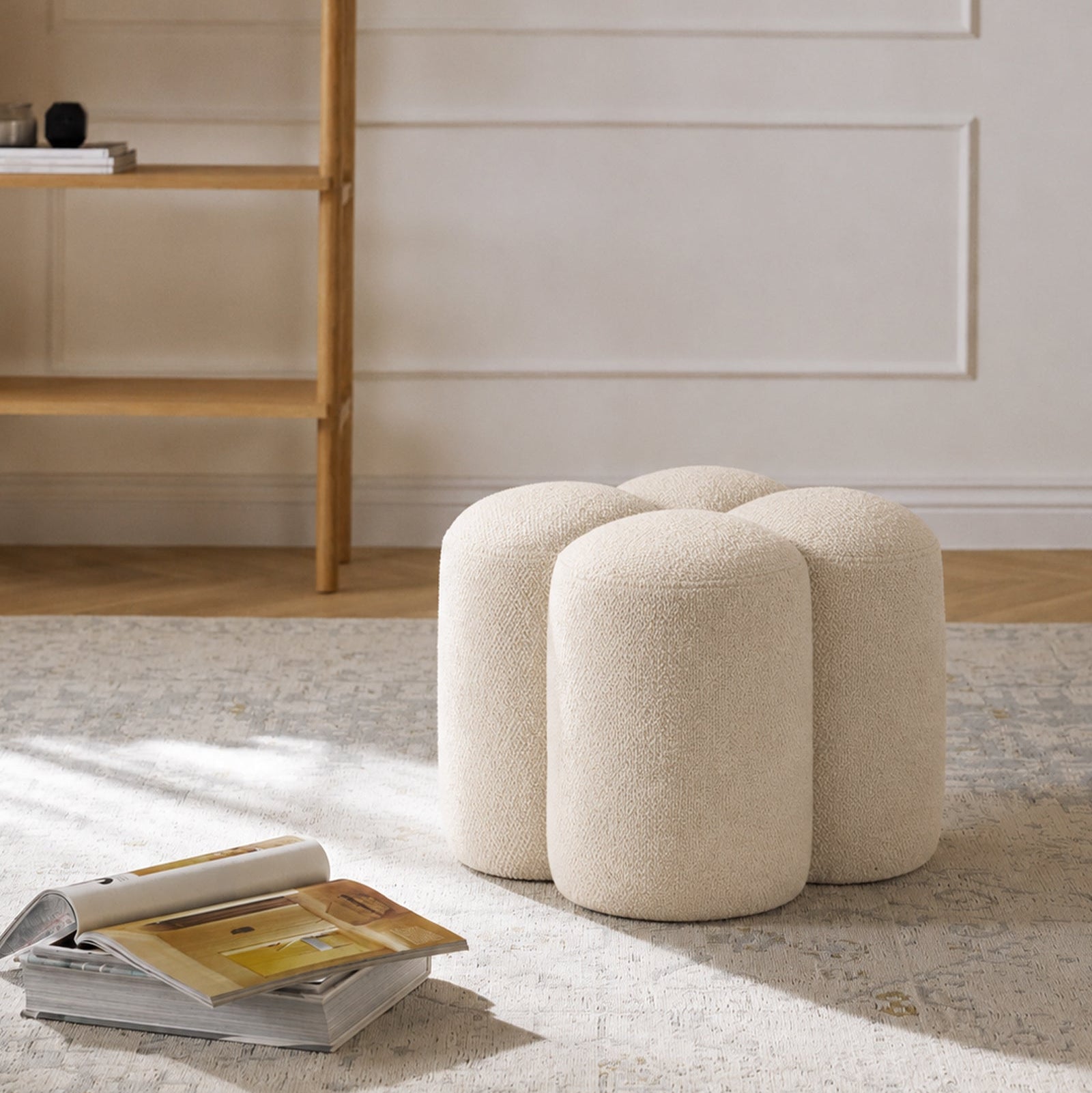 Poppy Clover Pouf