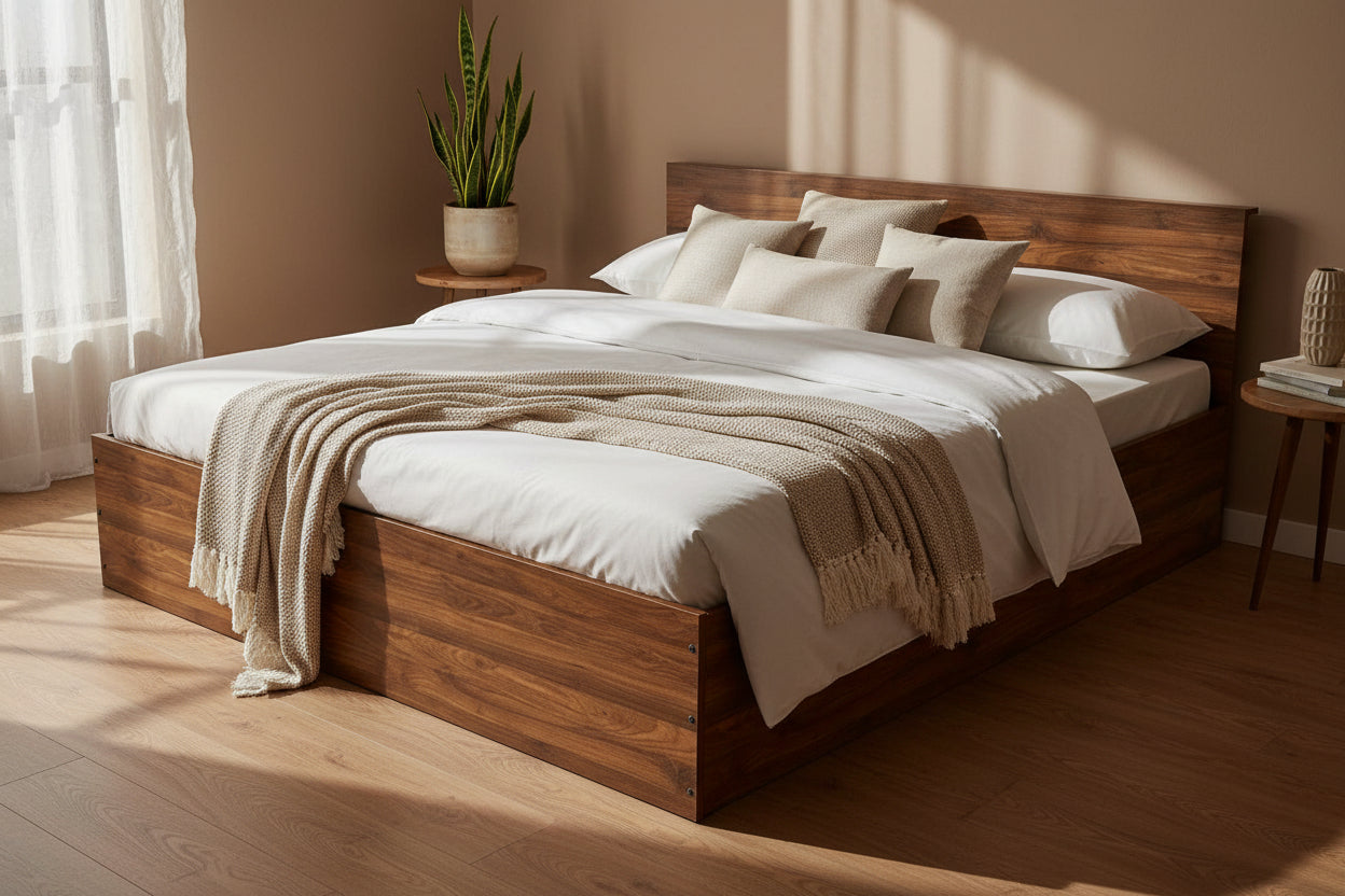 Torrus Engineered Wood King Size Bed With Storage