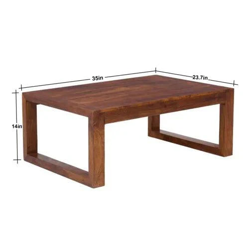 Kavvayi Wooden Coffee Table | Acacia Wood Center Table for Living Room