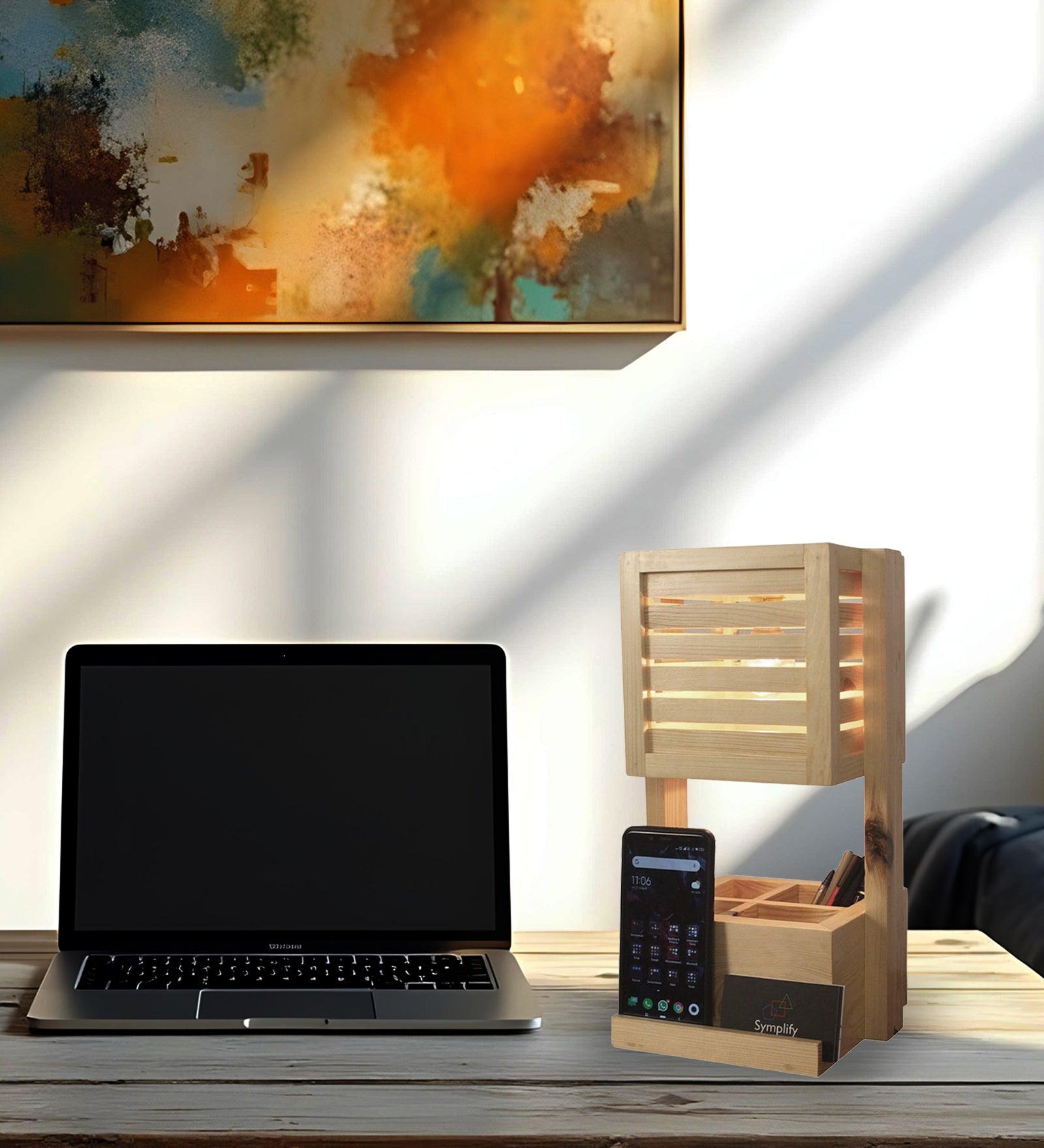Minister Wooden Table Lamp With Mobile Stand
