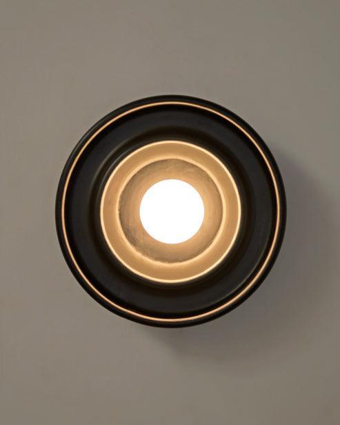 Handcrafted Discus Teak Wood Wall Light | Warm LED Accent Lighting