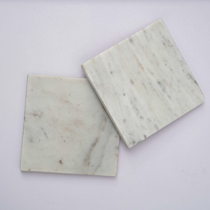 White Marble Plain Coaster for Tea Coffee | Trivets for Dining Table