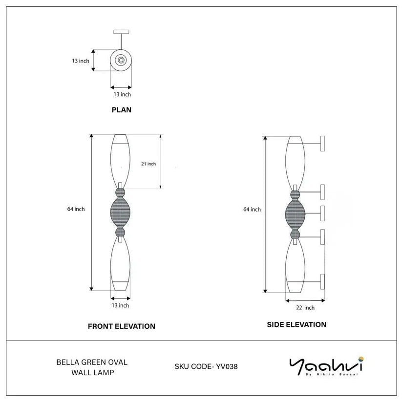 Bella Green Oval Wall Lamp | Wall Sconce