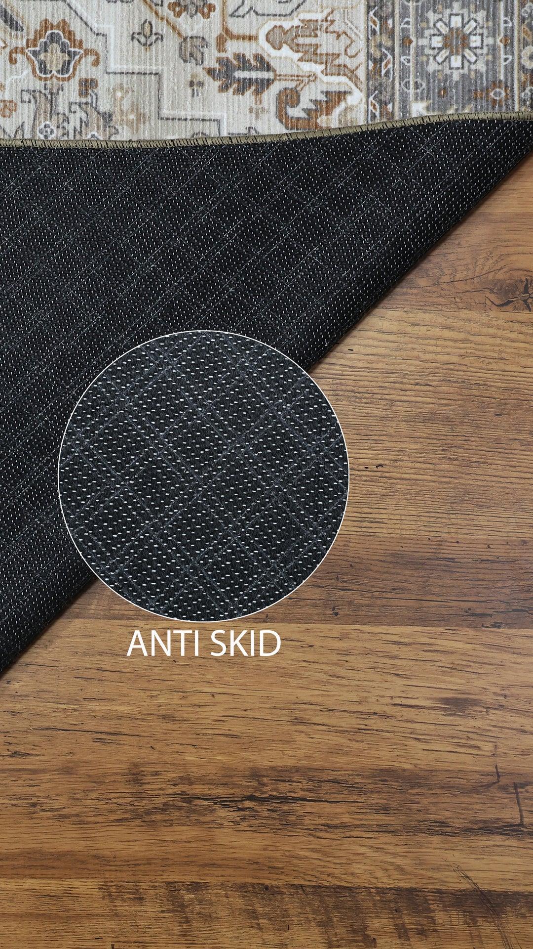 Traditional Rug in a Bag-Washable Indoor/Outdoor Carpet for Bedroom/Living Area/Home-Anti Slip Backing, Polyester Self Backing for Longevity-Foldable & Easy to Store (Rectangle)