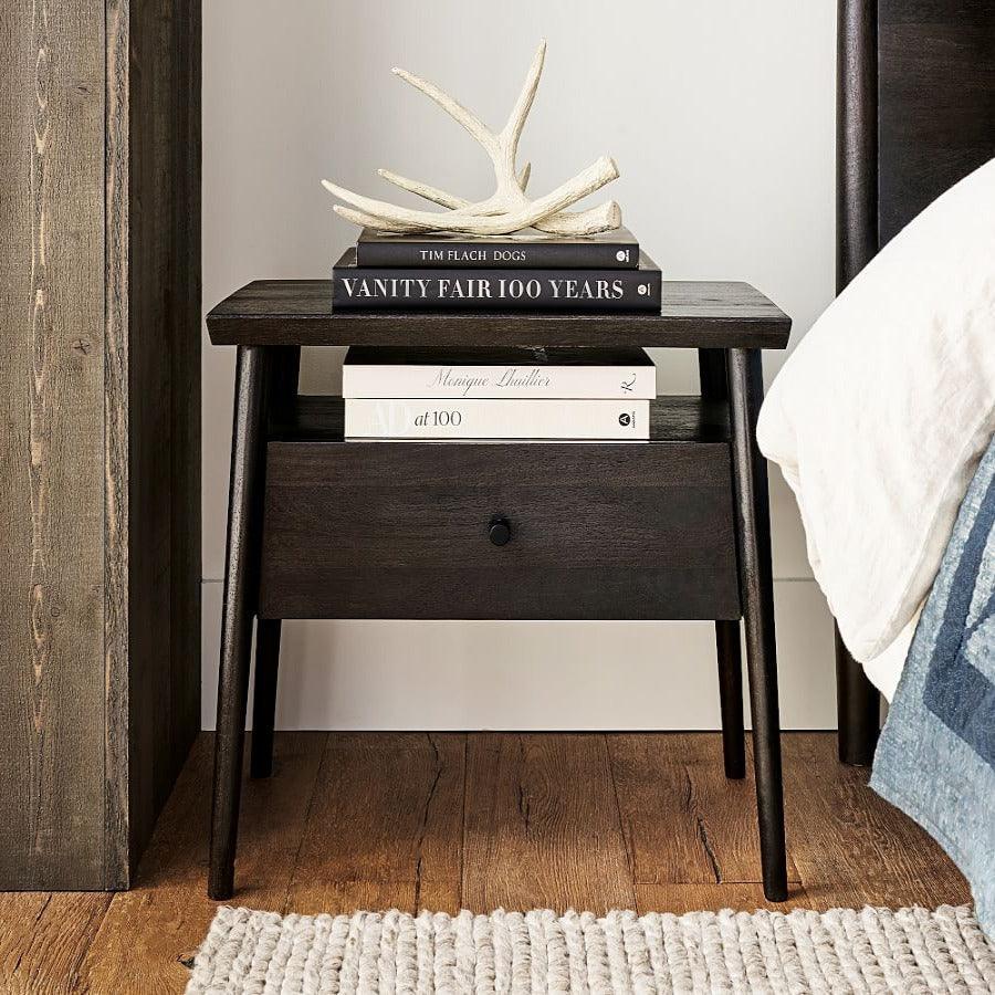 Leon Bedside Table | Wooden Side Table for Living Room | Nightstand Bed Side Table with Drawer