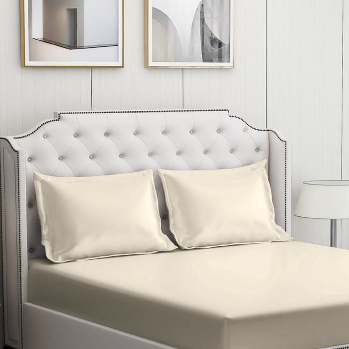 Cream Cotton Bedding Set with 2 Pillow Covers for King Size | Luxurious Bedding Set