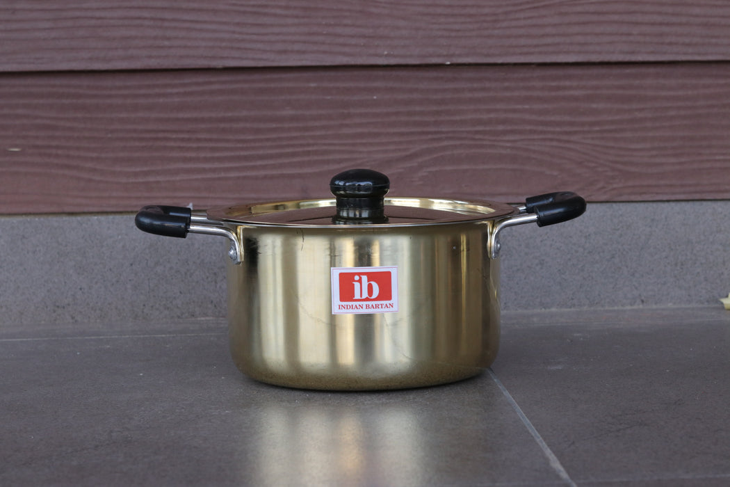 Golden Brass Top Stew Pan for Cookware | Stewing & Cooking Pot