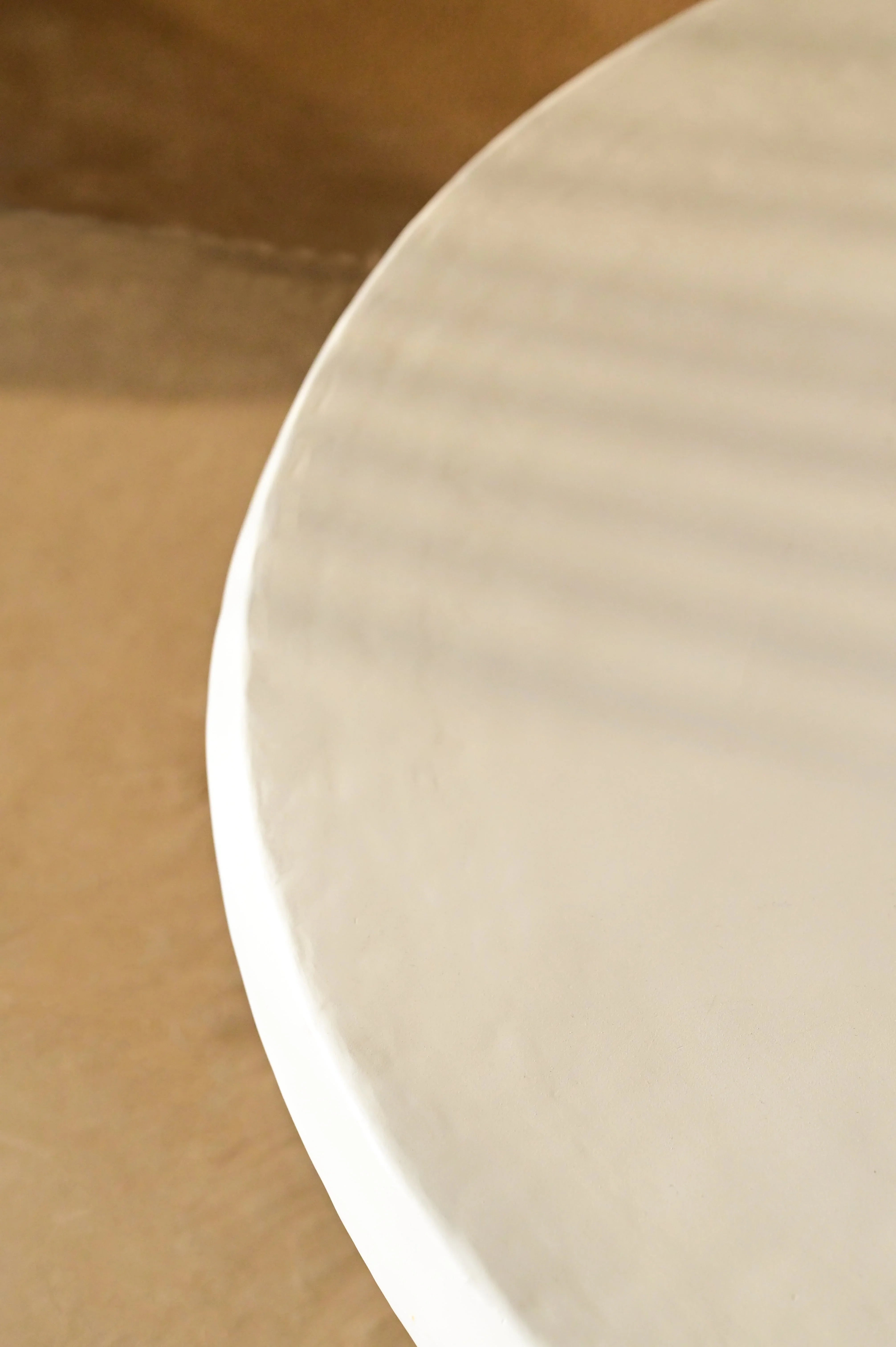 Haru White Coffee Table | Modern Round Center Table for Living Room