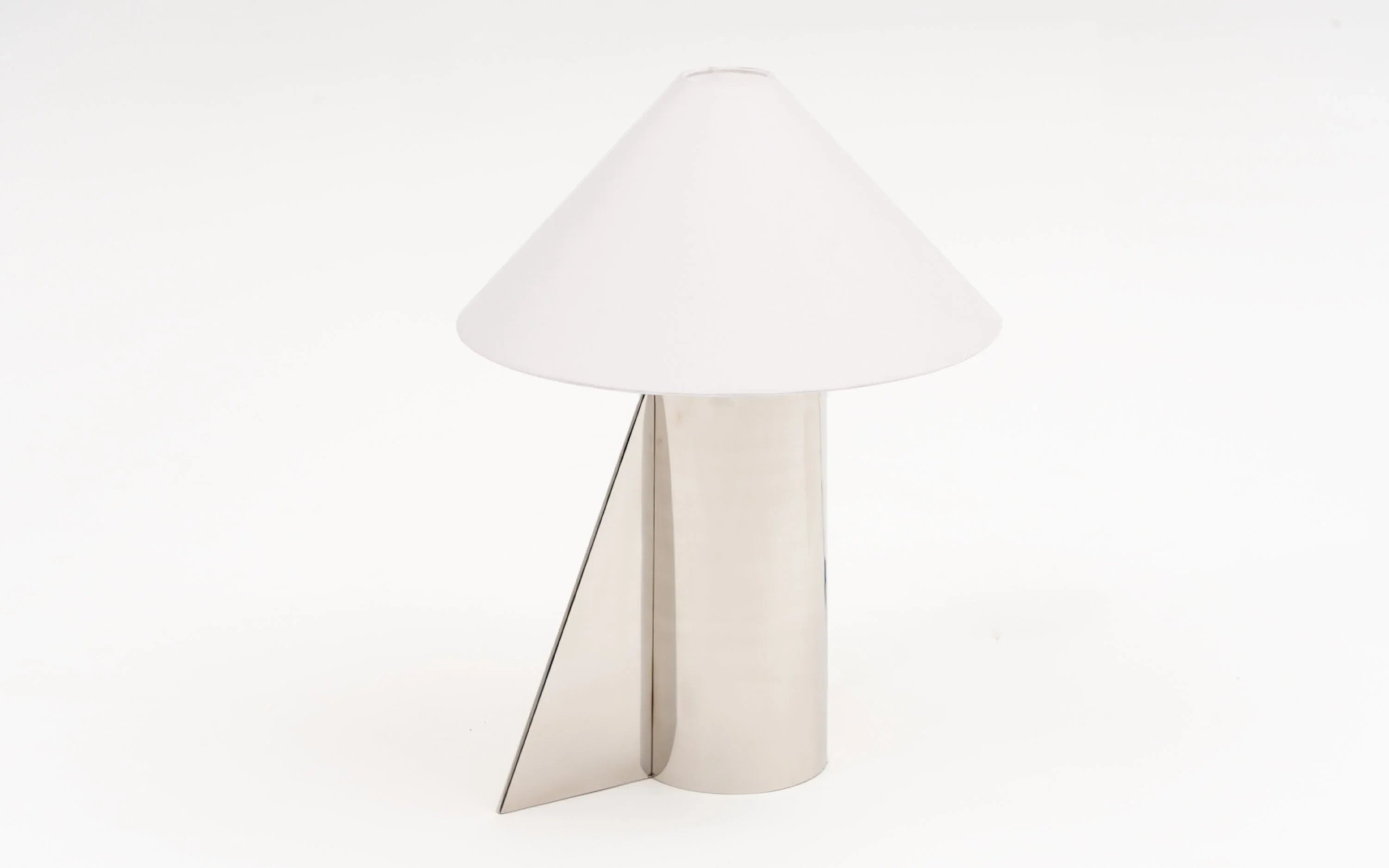 Helia Tall Table Lamp | Stainless Steel and Cotton Fabric
