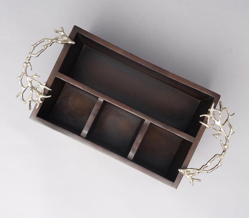 Gold Coral Brass Cutlery Caddy