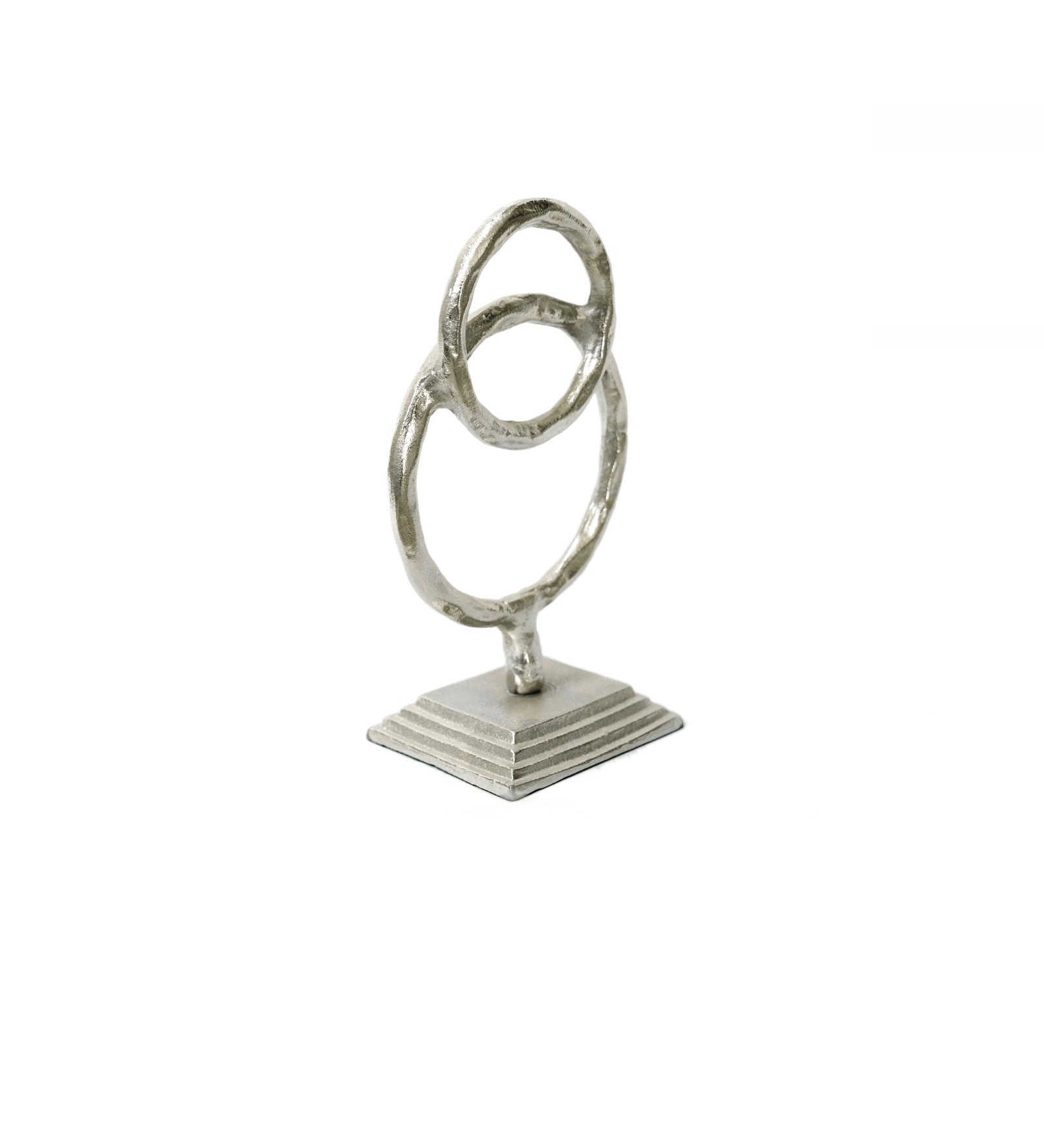Sleek and Textured Metal Rings, Resting on a Stepped Base. Home and Office Decorative Showpiece, Gift for Living Room, Bedroom, Showcase, Office Desk, Interior (SD-AZ-1042) Globe