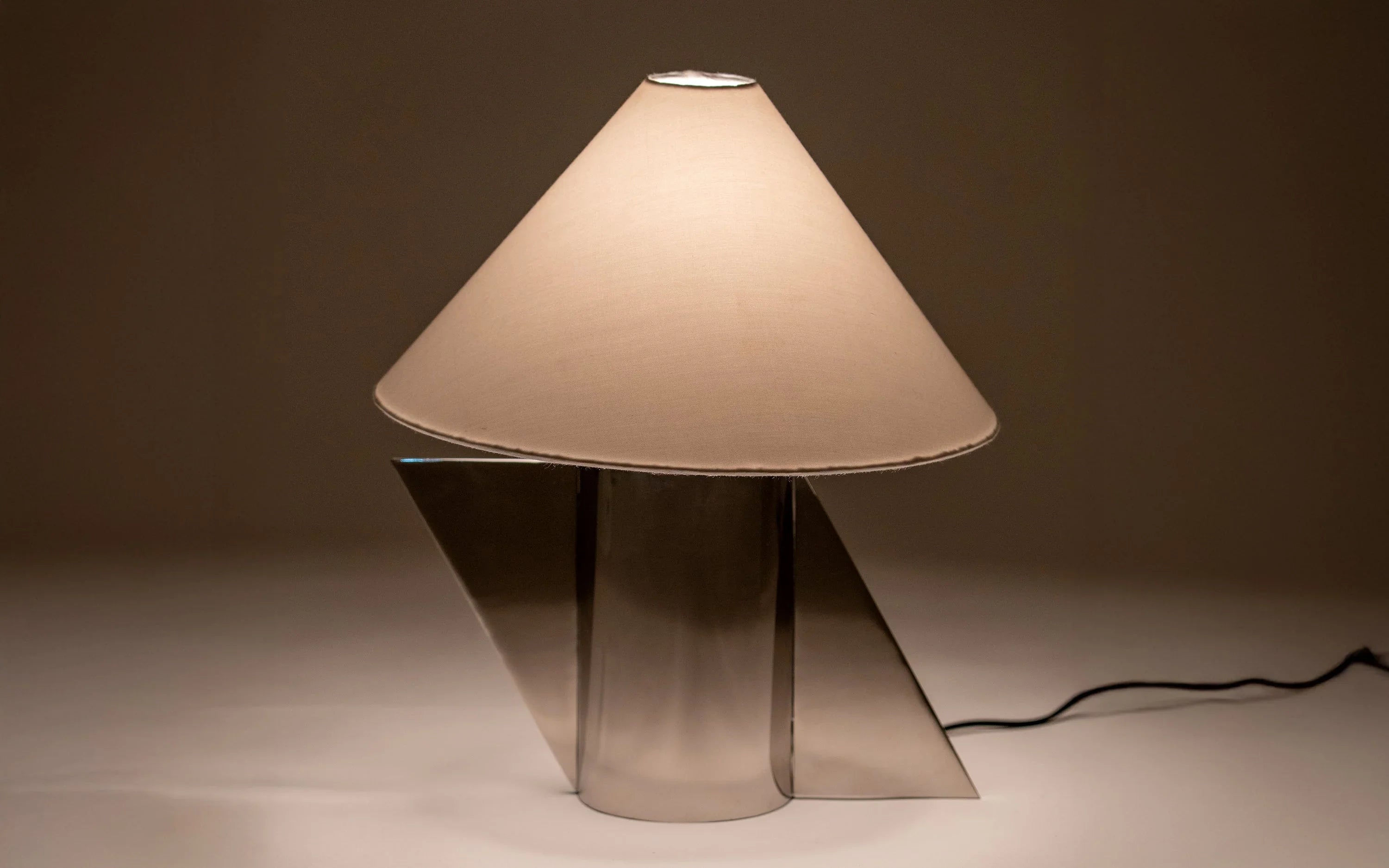 Helia Tilt Table Lamp | Stainless Steel and Cotton Fabric