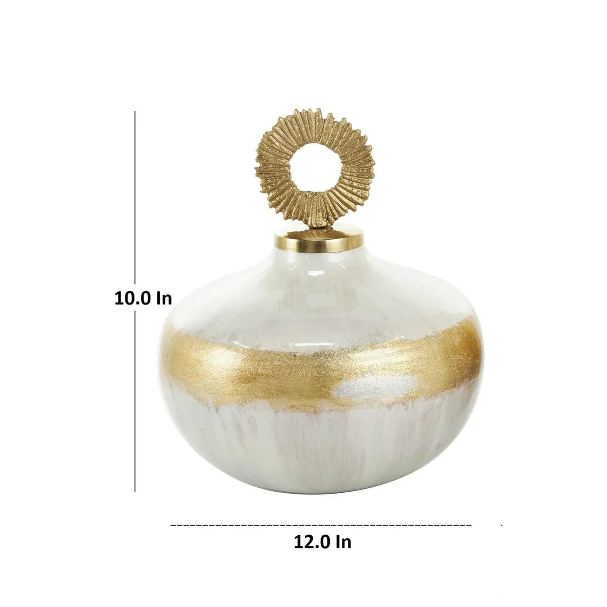 Pearl White and Gold Sculpture