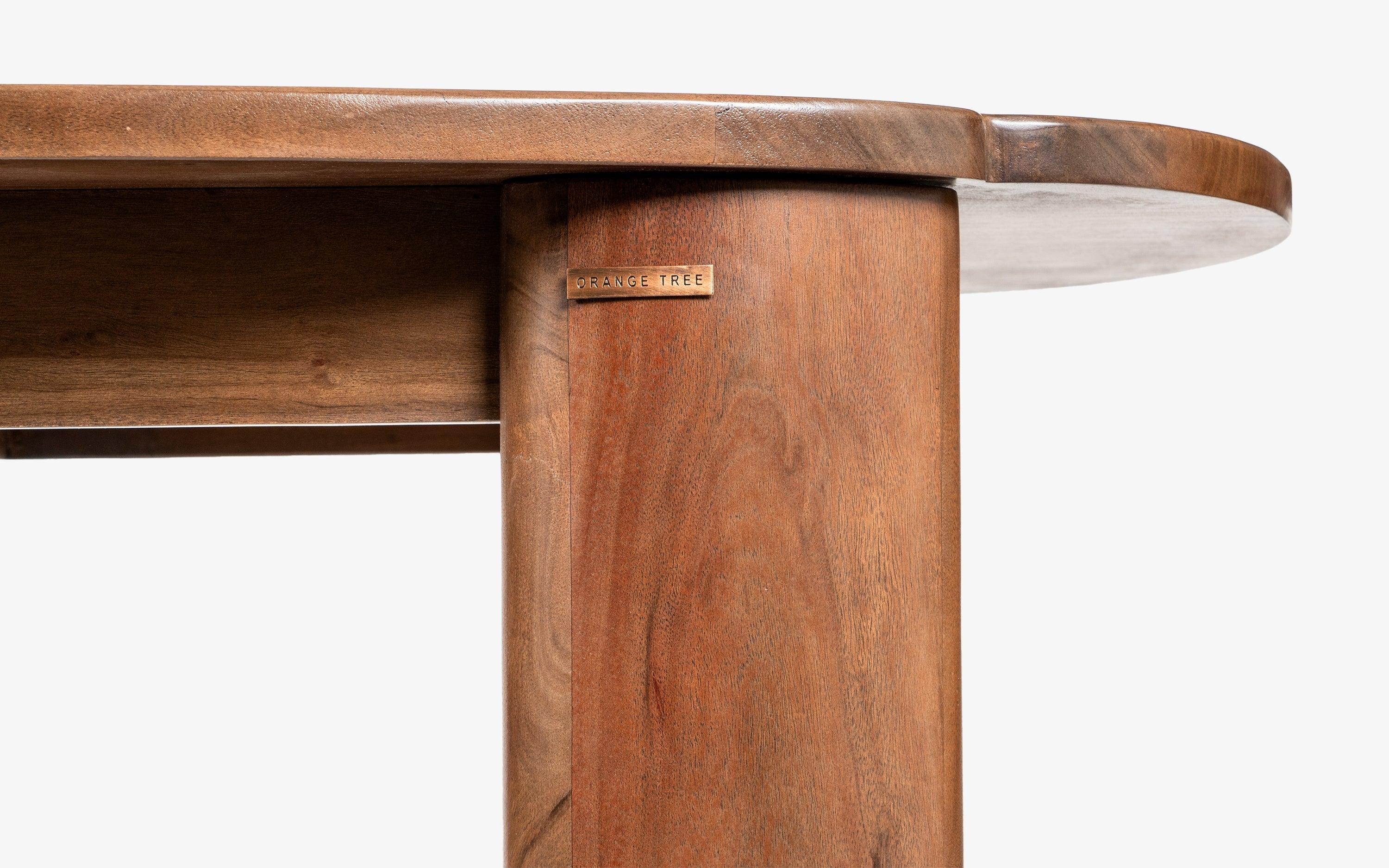 Twilight Dining Table 6 Seater | Acacia Wood and Brass