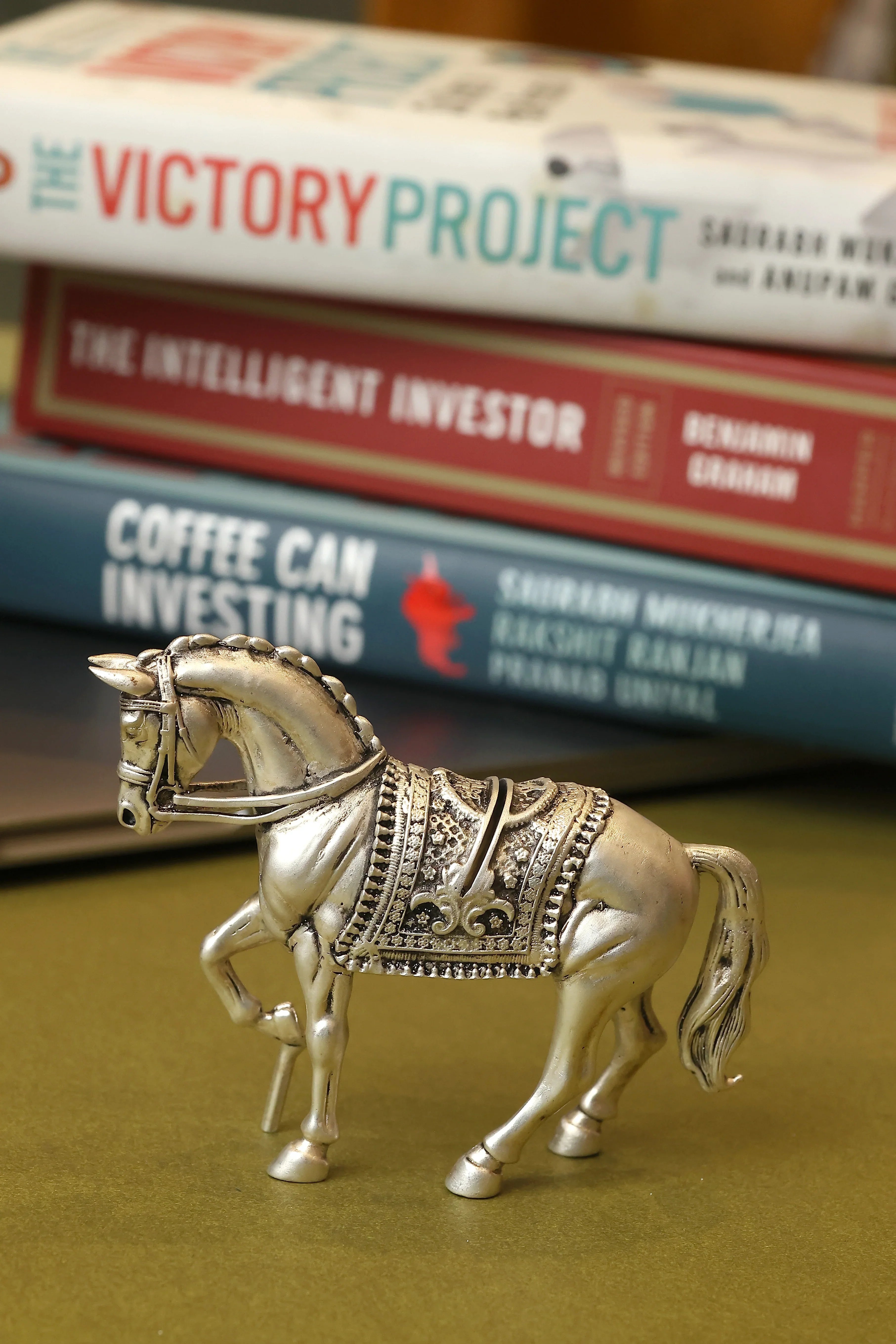 Silver Plated Brass Royal Horse Card Holder