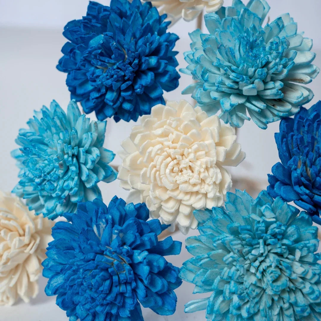 Ziniya - 6 cm | Dark Blue, Sky Blue and White