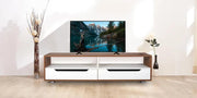 Skipper Walnut Finish TV Unit | Modern Wooden TV Stand with Storage