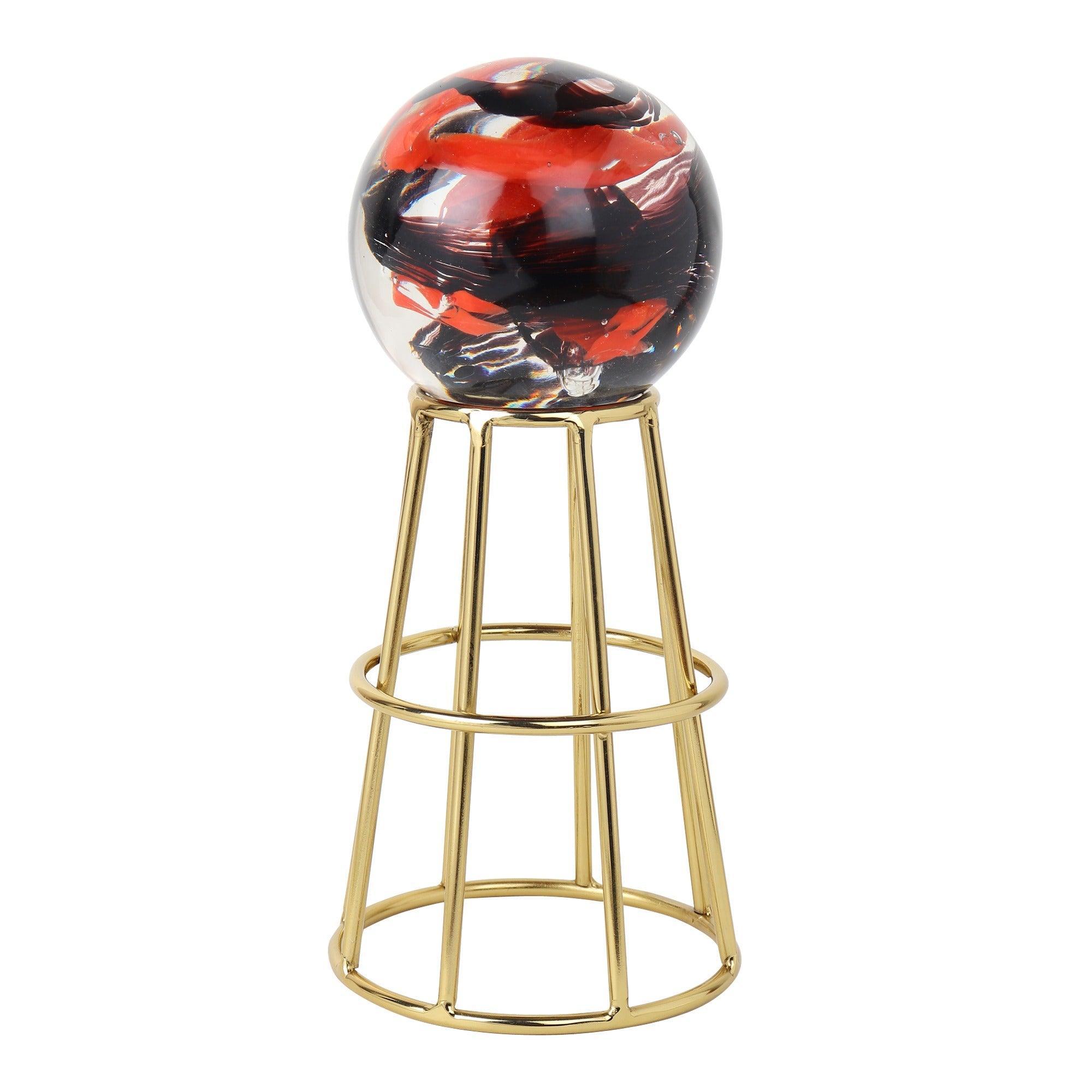 Unique Crystal Orb's Pedestal Ball Showpiece | Designer Home Decor Item for Living Room