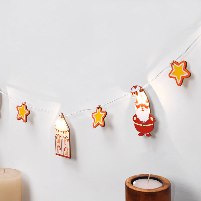 Santa - House-Star Light Bunting