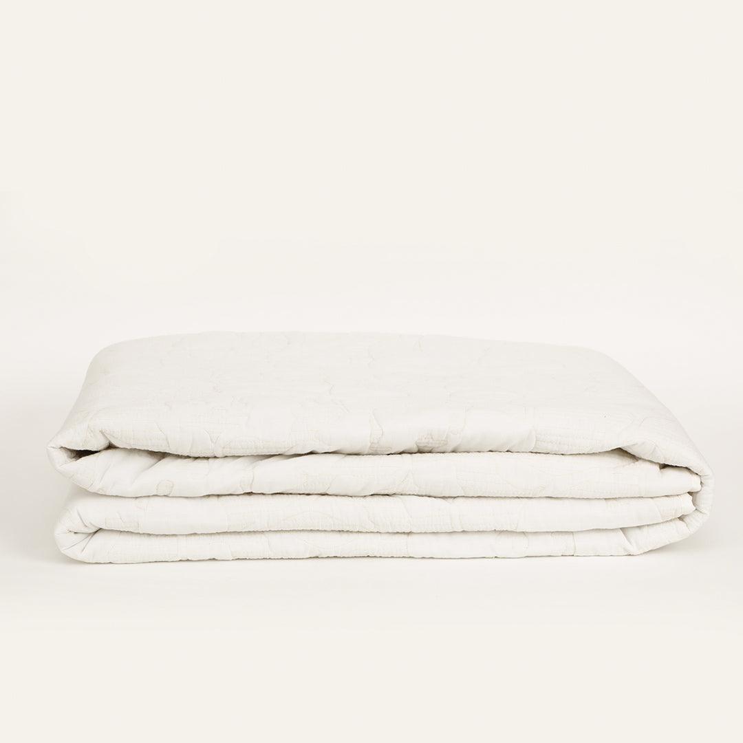 Adara Off-White Bedspread | Cotton Voile