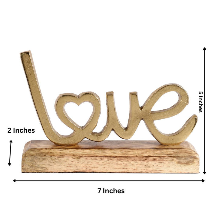 Metal Free Standing Tabletop Love Sign | - Gold