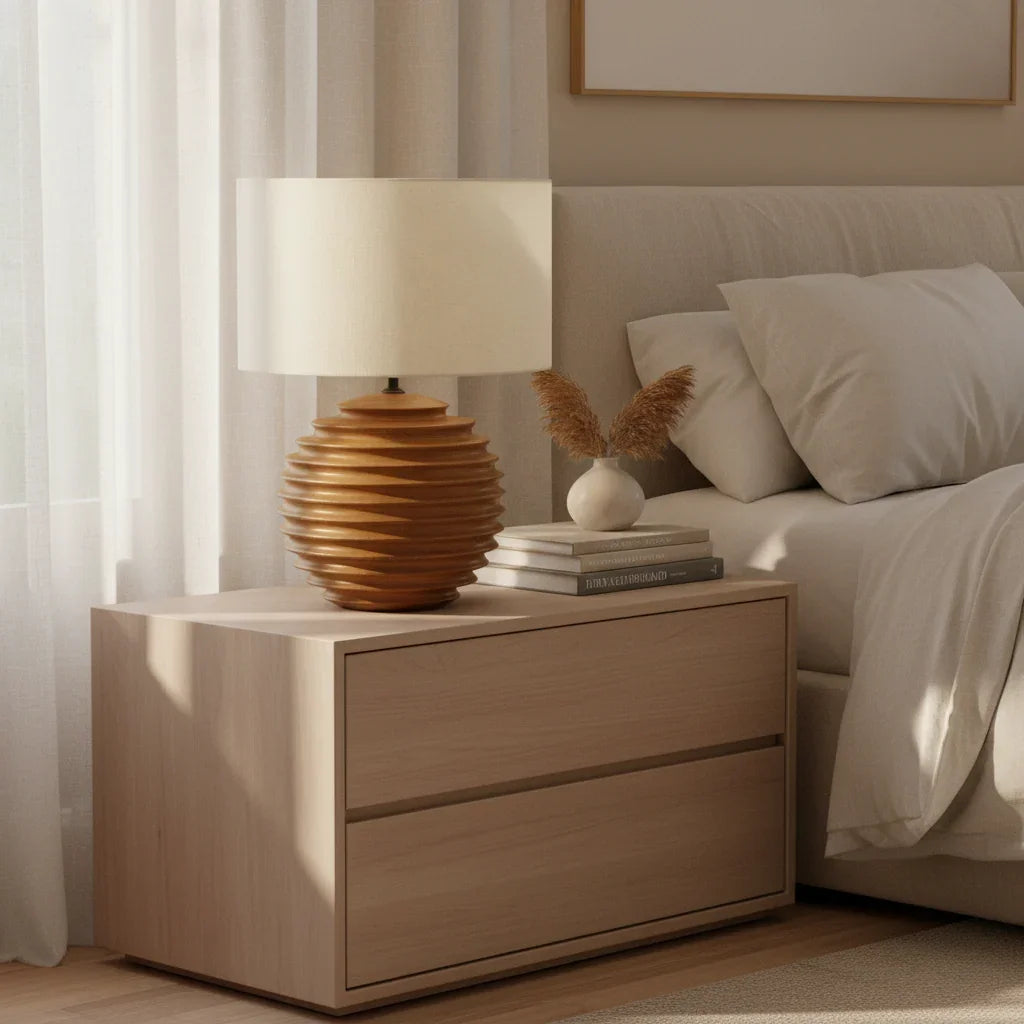 Eryon Handcrafted Wooden Table Lamp
