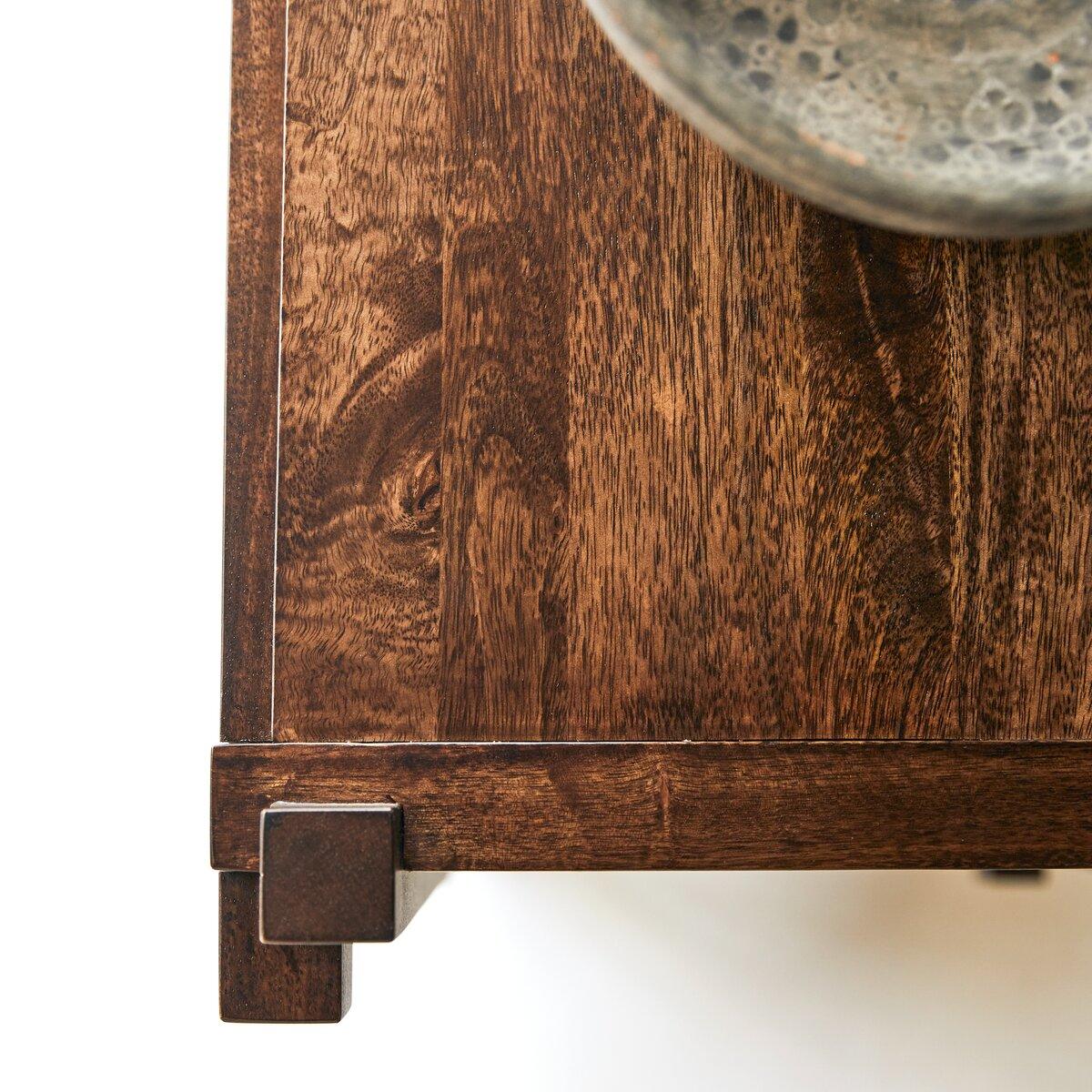 Takashi Solid Mango Wood Cabinet with 2 Door in Provincial Teak Finish