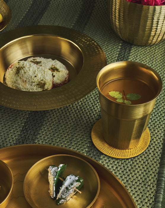 Bahaar Brass Glass | Elegant Brass Tumbler & Aesthetic Cup