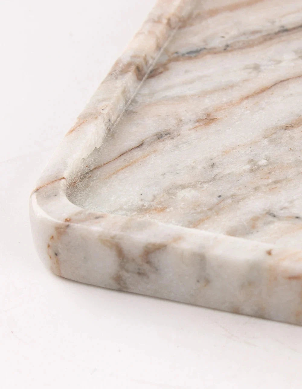 Form Marble Tray - White & Brown