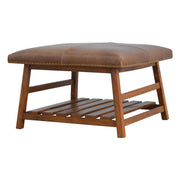 Buffalo Hide Square Foot Stool