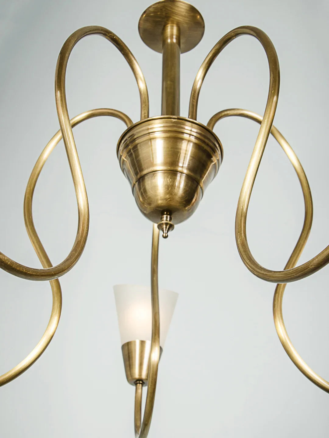 Modern Cone Antique Brass Chandelier