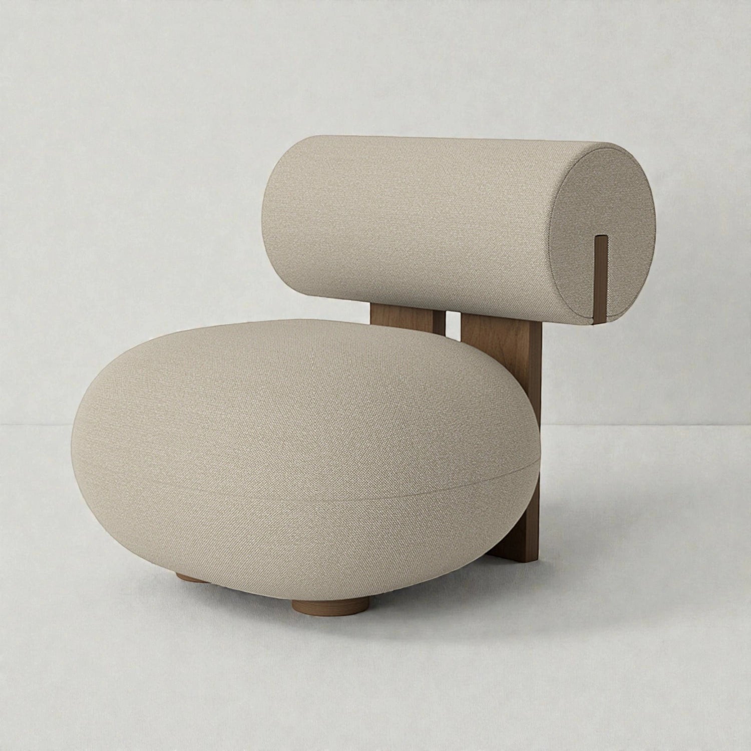 Hallow Solid Teak Wood Chair | Fabric Upholstery Arm Chair