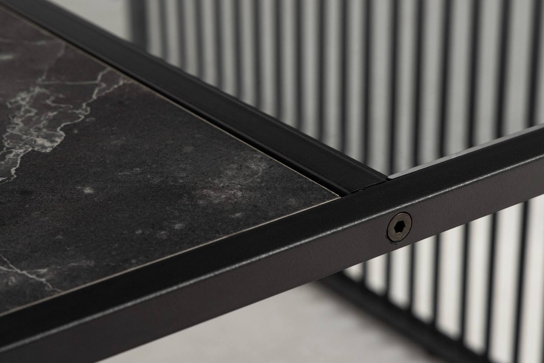 Quadrate Metal Coffee Table | Marble & Glass Center Table for Living Room | Tea Table