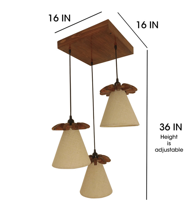 Propel Brown Wooden Cluster Hanging Light | Decorative Pendant Lamps