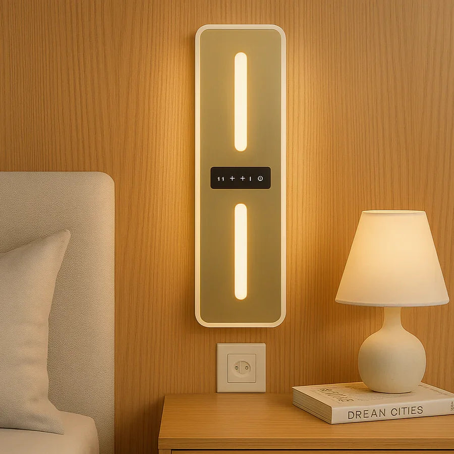 Modern Touch Control Wall Light – Dual Strip LED, 3 Color Modes, Dimmable