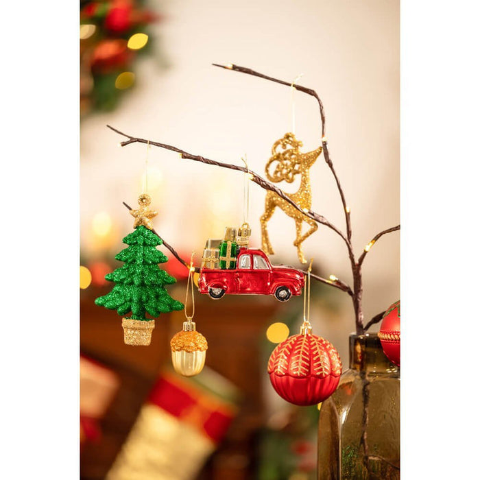 Christmas Ball Ornaments XMas Tree Hanging Decorations, Red, Green & Gold theme christmas Balls, 60 pcs Box Set