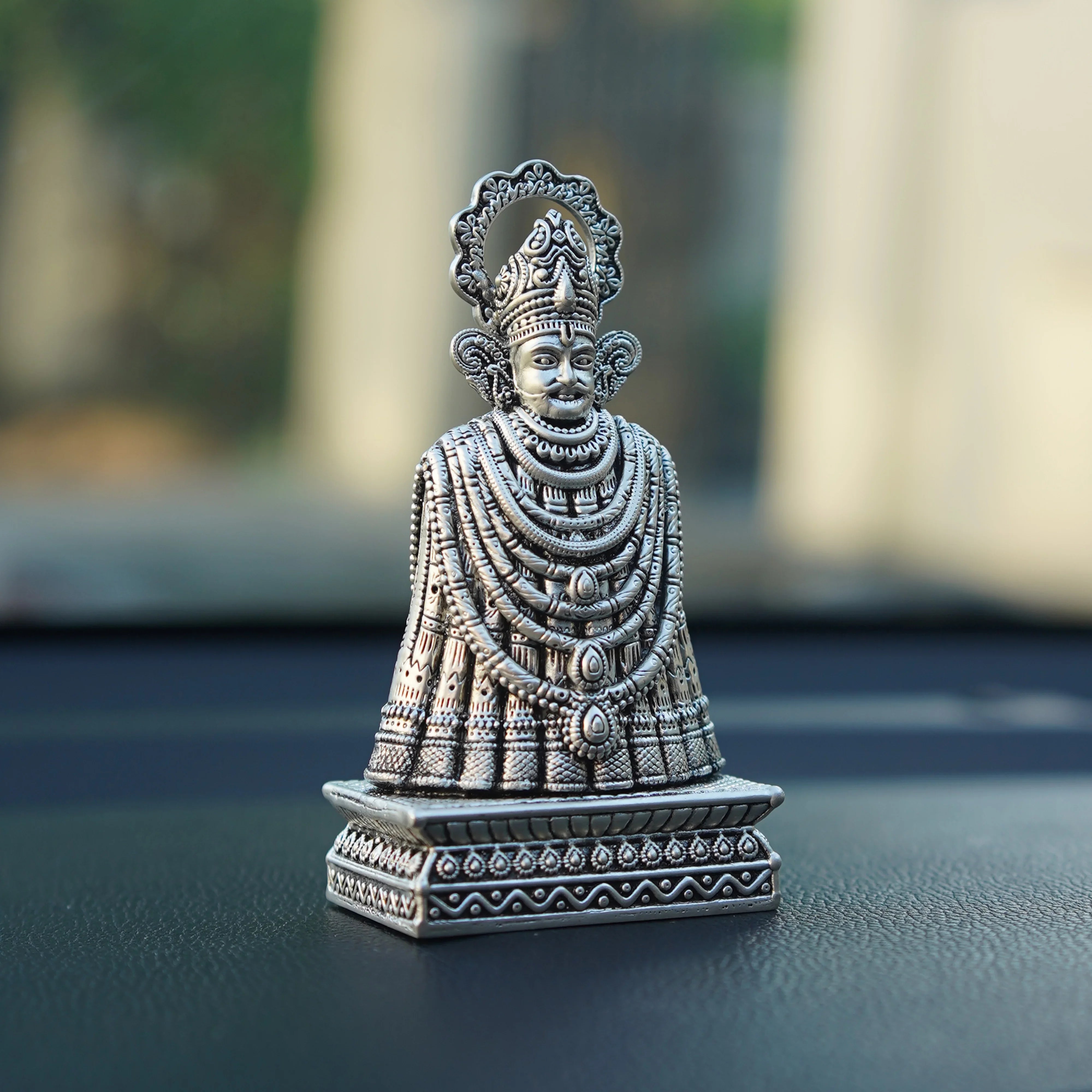 Pure Silver Plated Brass Hanuman Ji Dashboard Idol