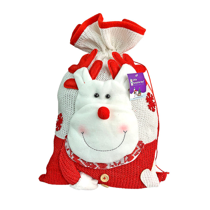 Knitted Christmas Sack for Christmas Gifts and Home Décor