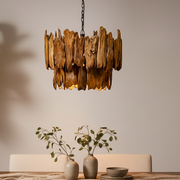 Rustic Wooden Chandelier Lamp