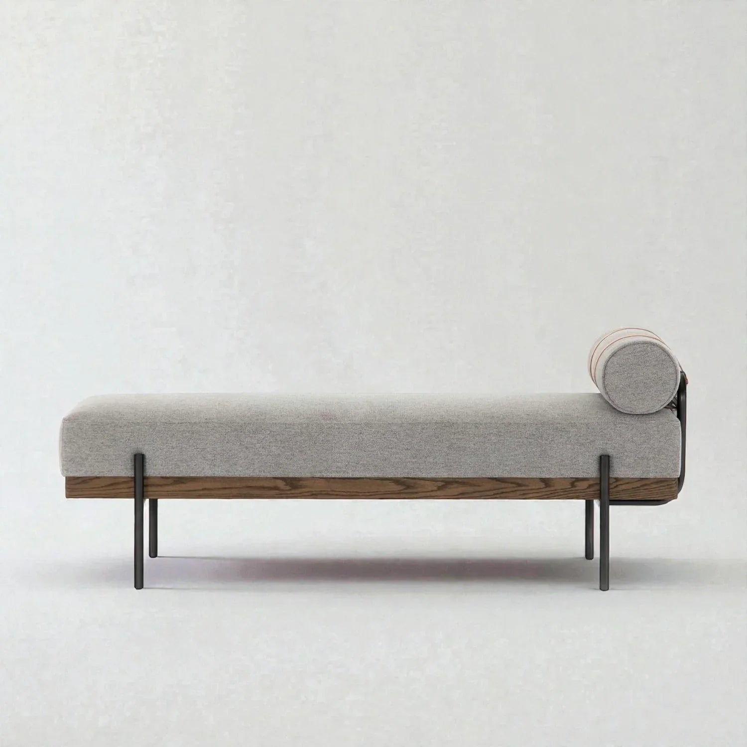 Upholstered Seating Bench with Metal Legs | Modern Fabric Bench for Bedroom & Entryway