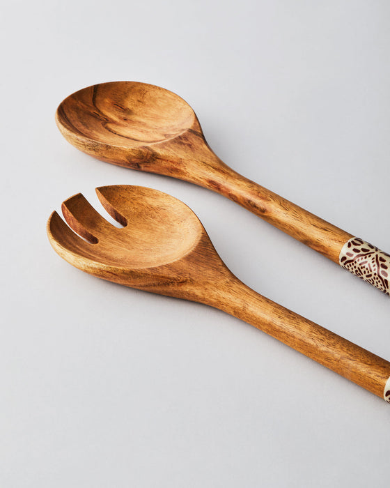 Wooden Salad Servers | Elegant Fork & Spoon Serving Set