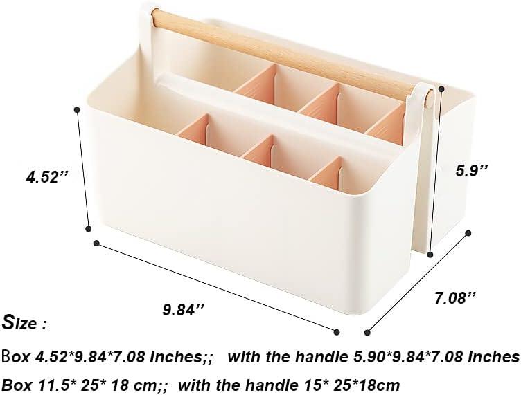 Portable Storage Caddy with Adjustable Dividers for Kitchen