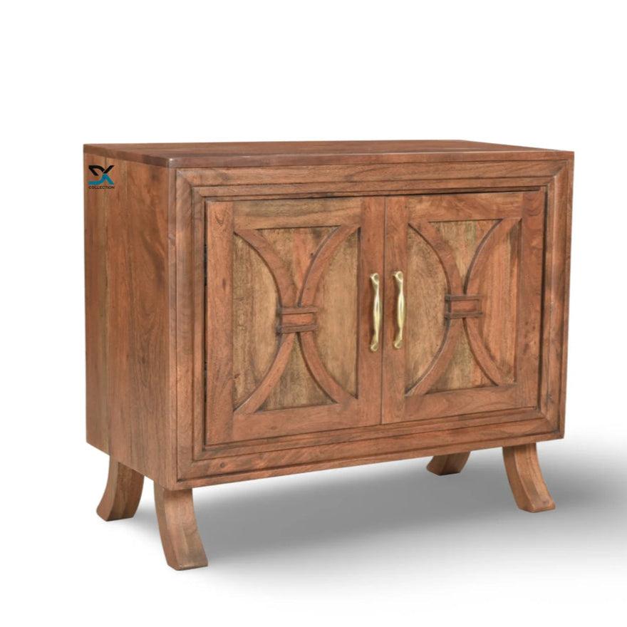 Sienna 2-Door Acacia Wood Cabinet | Modern Wooden Storage Cabinet Unit