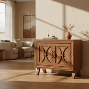 Sienna 2-Door Acacia Wood Cabinet | Modern Wooden Storage Cabinet Unit