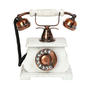 Vintage Handmade Brass and Wood Antique Telephone Royal Model
