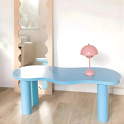 Computer Desk Study Desk with Rounded Edges & Plump Legs Multicolours (Set of 3)