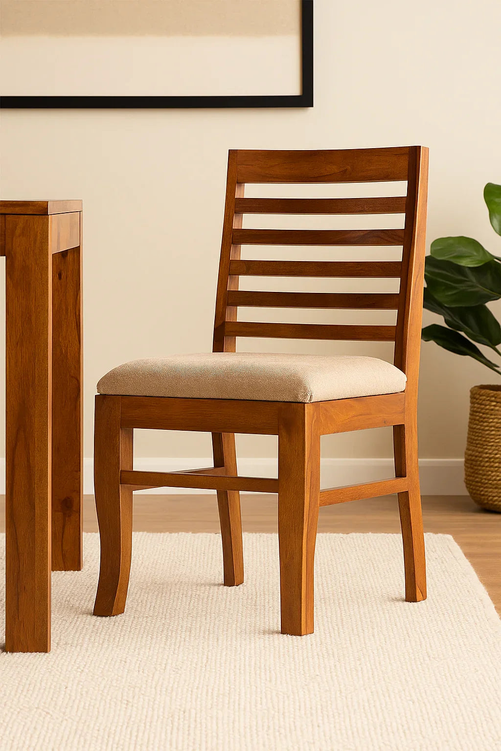 Western Wooden Chair | Acacia Wood Dining Chairs for Home