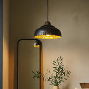 Wavy Pendant | Brass And Wood